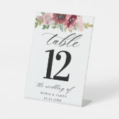 夏の庭の水の色のフローラテーブル番号 台座サイン (正面)