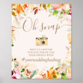 夏の庭の水の色のフローラハッシュタグサイン ポスター (正面)