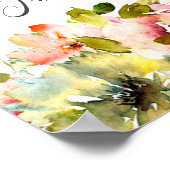 夏の庭の水の色のフローラ結婚のポスター ポスター (角)