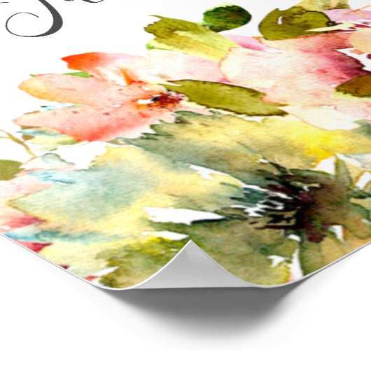 夏の庭の水の色のフローラ結婚のポスター ポスター (角)