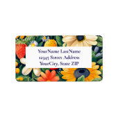 夏の庭の花いちご柄 ラベル (正面)