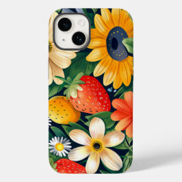 夏の庭の花いちご柄 Case-Mate iPhone 14ケース