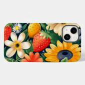 夏の庭の花いちご柄 Case-Mate iPhoneケース (裏面 (横))
