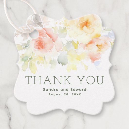 夏の庭の花ボホーエレガントありがとう フェイバータグ (正面)