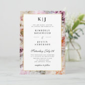 夏の庭の花模様の結婚式招待状 招待状 (スタンド正面)