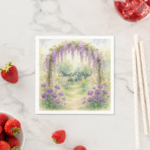 夏の庭の藤のアーチウェイ スタンダードカクテルナプキン (インサイチュ)