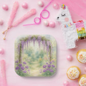 夏の庭の藤のアーチ ペーパープレート (パーティー)