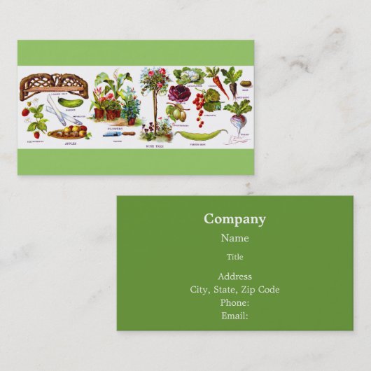 夏の庭のBotanicalsの園芸 名刺 (正面/裏面)