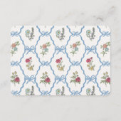 夏の庭パーティーフローラベビーレジストリの挿入 エンクロージャーカード (裏面)