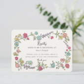 夏の庭パーティーフローラレジストリ招待状の挿入 エンクロージャーカード (スタンド正面)