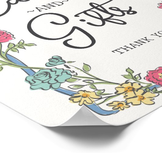 夏の庭パーティー明るいフローラカード&ギフト ポスター (角)