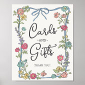 夏の庭パーティー明るいフローラカード&ギフト ポスター (正面)
