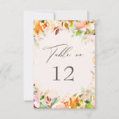 夏の庭フローラテーブル番号座席カード 出欠カード (正面)