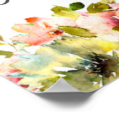 夏の庭園の水彩花のウェディング ポスター (角)