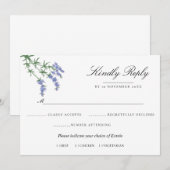 夏の庭園の水彩花のウェディング 招待状 (正面/裏面)