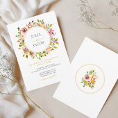 夏の庭園の水彩花のウェディング 招待状