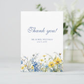 夏の庭園の結婚式写真サンキューカード サンキューカード (スタンド正面)