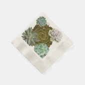 夏の庭園の結婚式、鶏と雛、多肉類 縁ありカクテルナプキン (角)