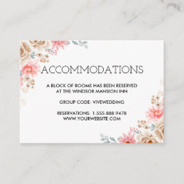 夏の庭園をイメージした水彩花のウェディング エンクロージャーカード