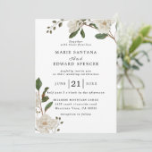 夏の庭園を彩る水彩フラワーのウェディング 招待状 (スタンド正面)