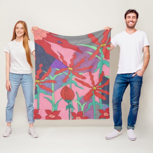 夏の庭園 フリースブランケット (インサイチュ)