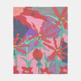夏の庭園 フリースブランケット