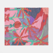 夏の庭園 フリースブランケット (正面(横))