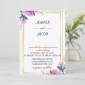 夏の庭園 水彩花のウェディング 招待状 (スタンド正面)