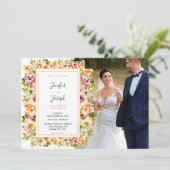 夏の庭園 水彩花のウェディング 招待状 (スタンド正面)