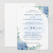 夏の庭園 水彩花 イラスト ウェディング 招待状 (正面/裏面)