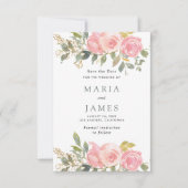 夏の庭園 水彩花 結婚式 セーブザデート (正面)