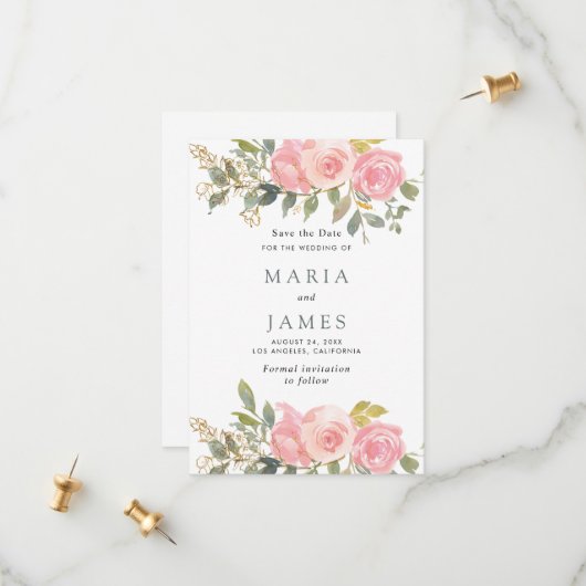 夏の庭園 水彩花 結婚式 セーブザデート (正面/裏面インサイチュ)