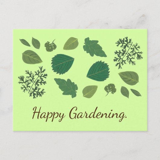 夏の庭葉の、ハッピーガーデニングはがき ポストカード (正面)