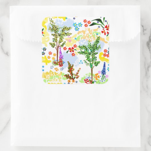 夏の庭 スクエアシール (バッグ)