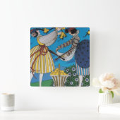 夏の庭 スクエア壁時計 (ホーム)