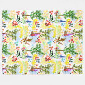 夏の庭 フリースブランケット (正面(横))