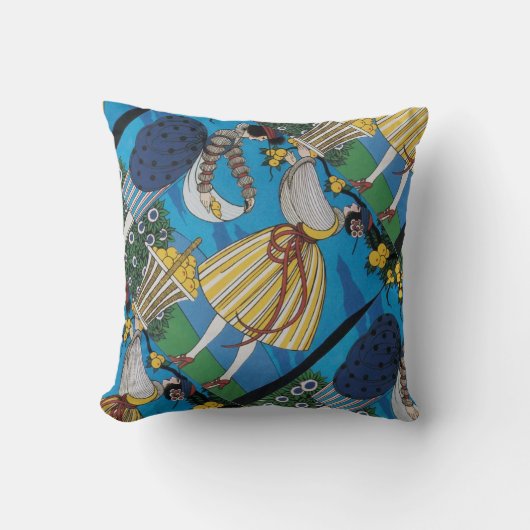 夏の庭/美しいファッション衣装デザイナー クッション (正面)