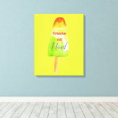 夏の引用文ポッシクルシャーベットライムかわいいフードアート キャンバスプリント (インサイチュ (ウッドフロア))