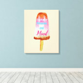 夏の引用文ポップシクルソールベートカワイトフードアート キャンバスプリント (インサイチュ (ウッドフロア))