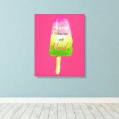 夏の引用文ポプシクルベリーキュートなフードアート キャンバスプリント (インサイチュ (ウッドフロア))