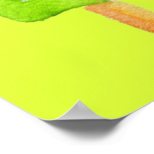 夏の引用文ポプシクルライムソルベかわいいフードアート ポスター (角)