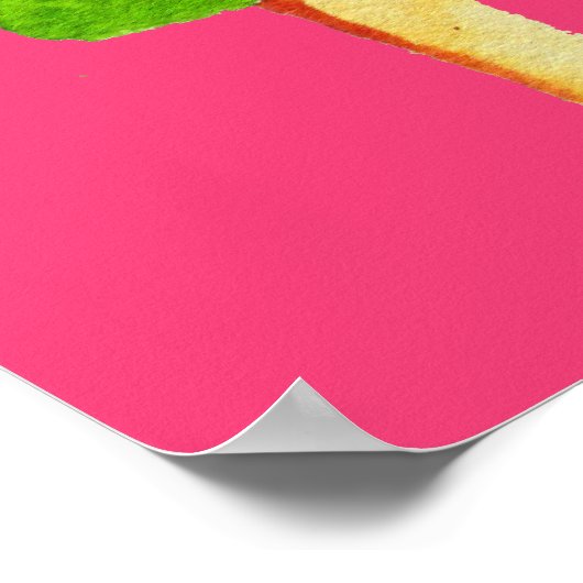 夏の引用文ポプシクルラズベリーかわいいフードアート ポスター (角)