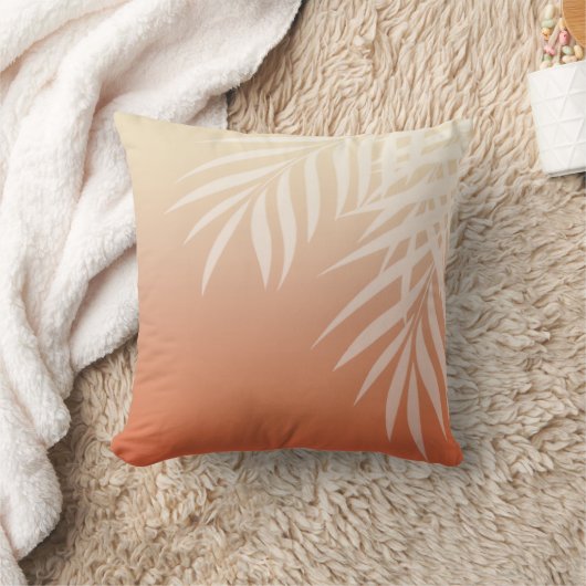 夏の微風のグラデーションなやし葉状体|のモモ クッション (ブランケット)