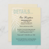 夏の微風のビーチの披露宴は|の真新しい青を詳しく述べます 招待状 (正面/裏面)