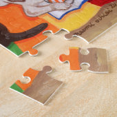 夏の微風のラブラドールの絵を描くこと ジグソーパズル (側面)