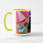 夏の微風のラブラドールの絵を描くこと マグカップ (左)