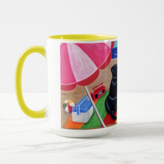 夏の微風のラブラドールの絵を描くこと マグカップ (左)