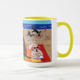 夏の微風のラブラドールの絵を描くこと マグカップ