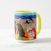 夏の微風のラブラドールの絵を描くこと マグカップ (正面右)