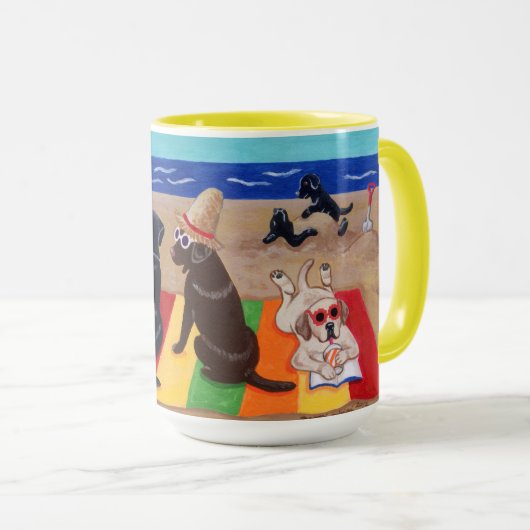 夏の微風のラブラドールの絵を描くこと マグカップ (正面右)